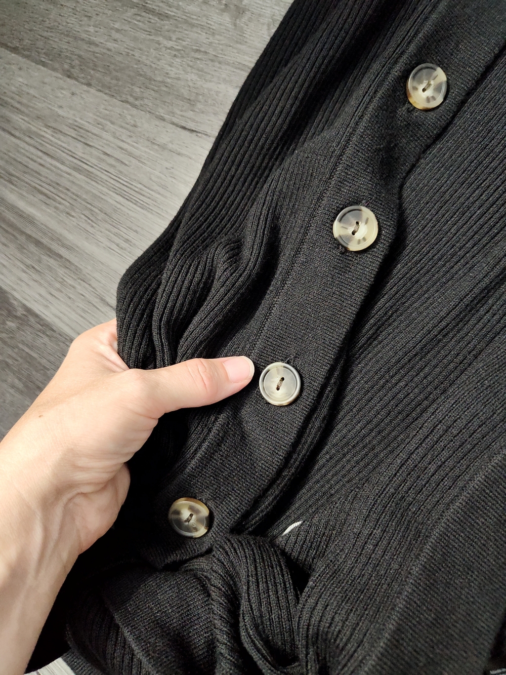 NWT H&M HM Ribbed Knit Button-Front Black Maxi Dress Women's XS - Picture 14 of 14